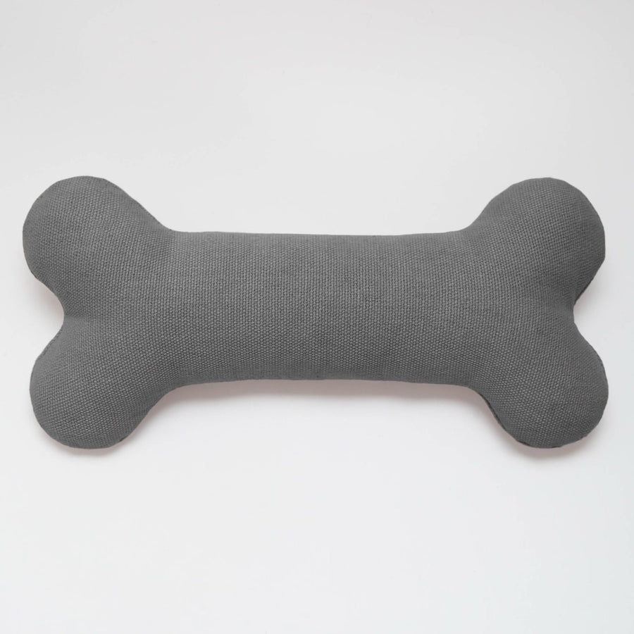 Mongrel Canvas Bone Dog Toy in Coal