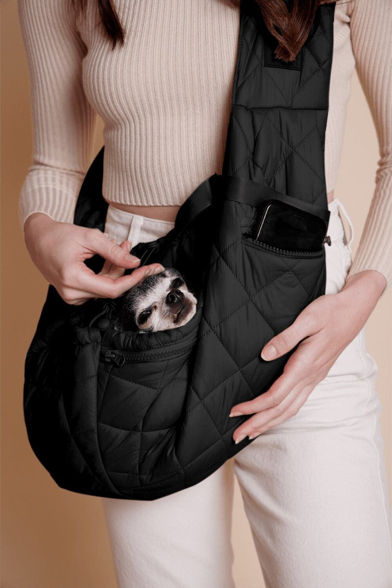 Maxbone Eco Packable Sling Dog Carrier in Black Sticks & Socks Ancoats