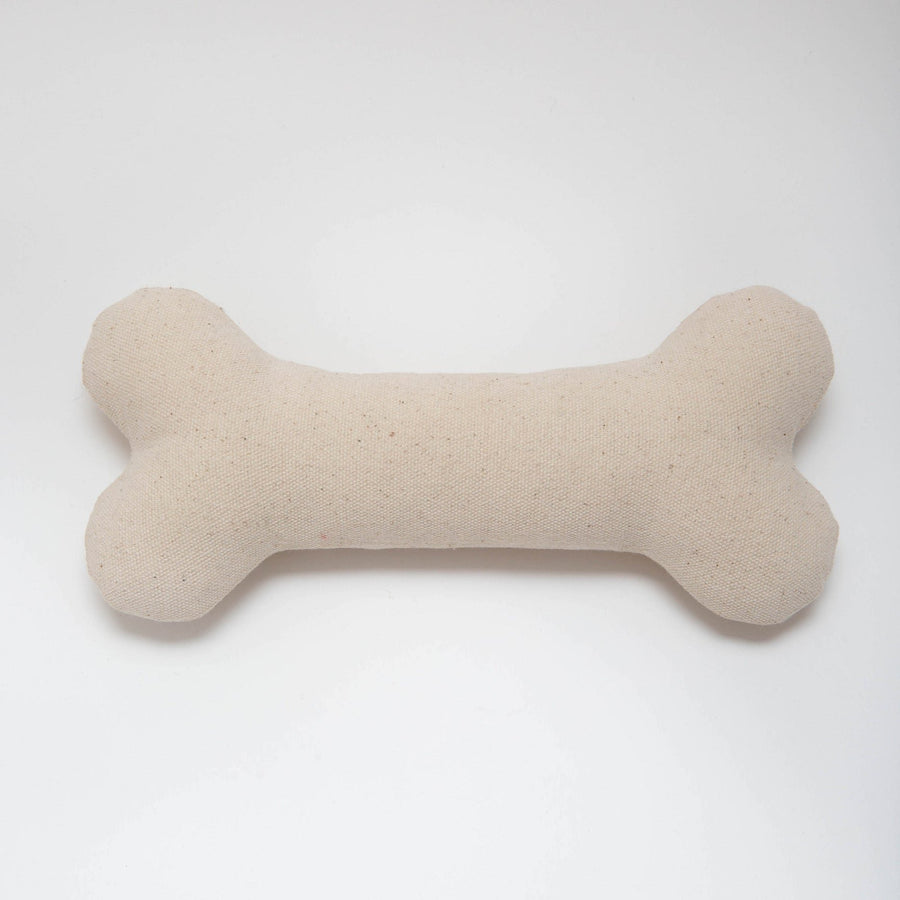 Mongrel Canvas Bone Dog Toy in Natural