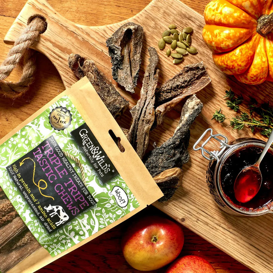 Green & Wilds Triple Tripe Tastic Chews Sticks & Socks 