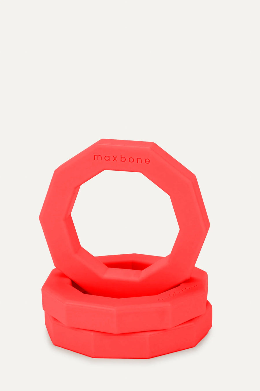Maxbone Decagon Durable Dog Chew Toy in Red