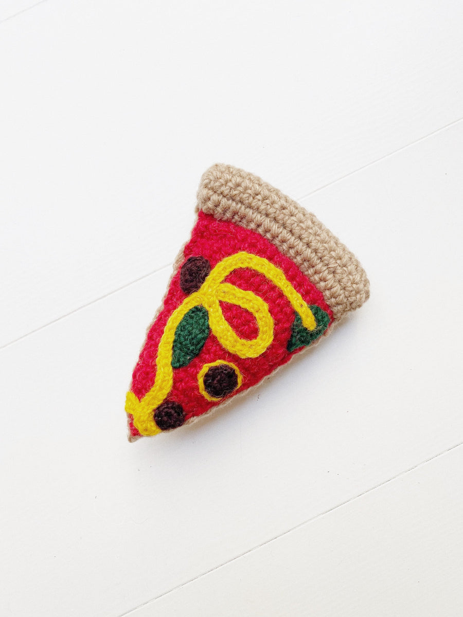 Ware Of The Dog Hand Knit Wool Pizza Toy