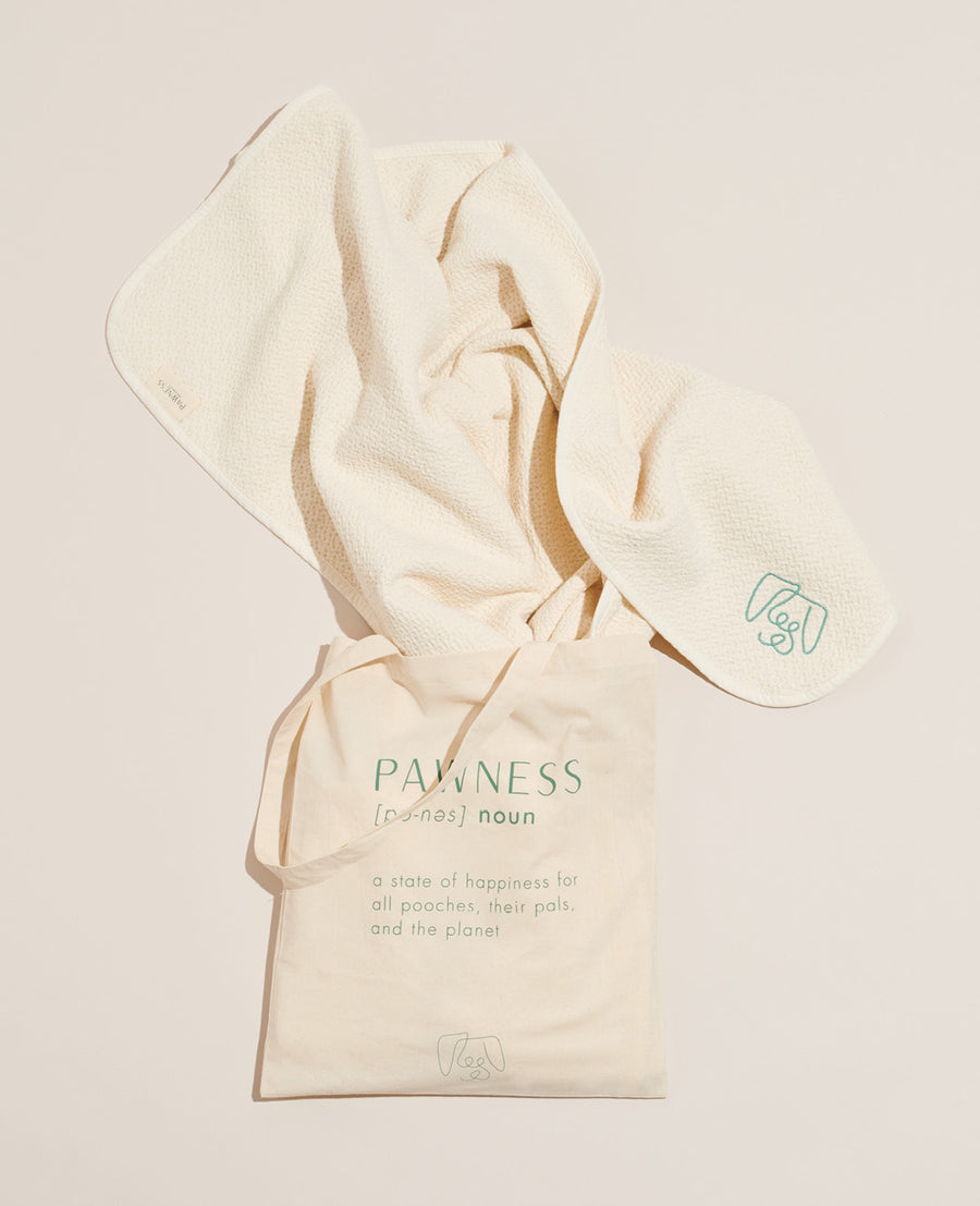 Pawness Organic Cotton White Dog Blanket