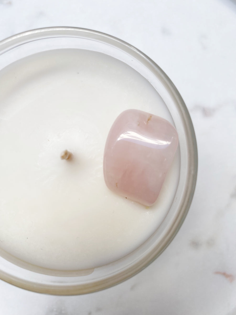 Rose Quartz Crystal Intention Candle Sticks & Socks 