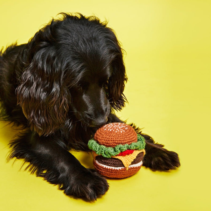 Ware of the Dog Squeaking Burger Toy