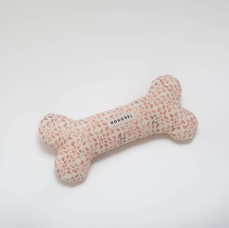 Mongrel Canvas Bone Dog Toy in Leaf