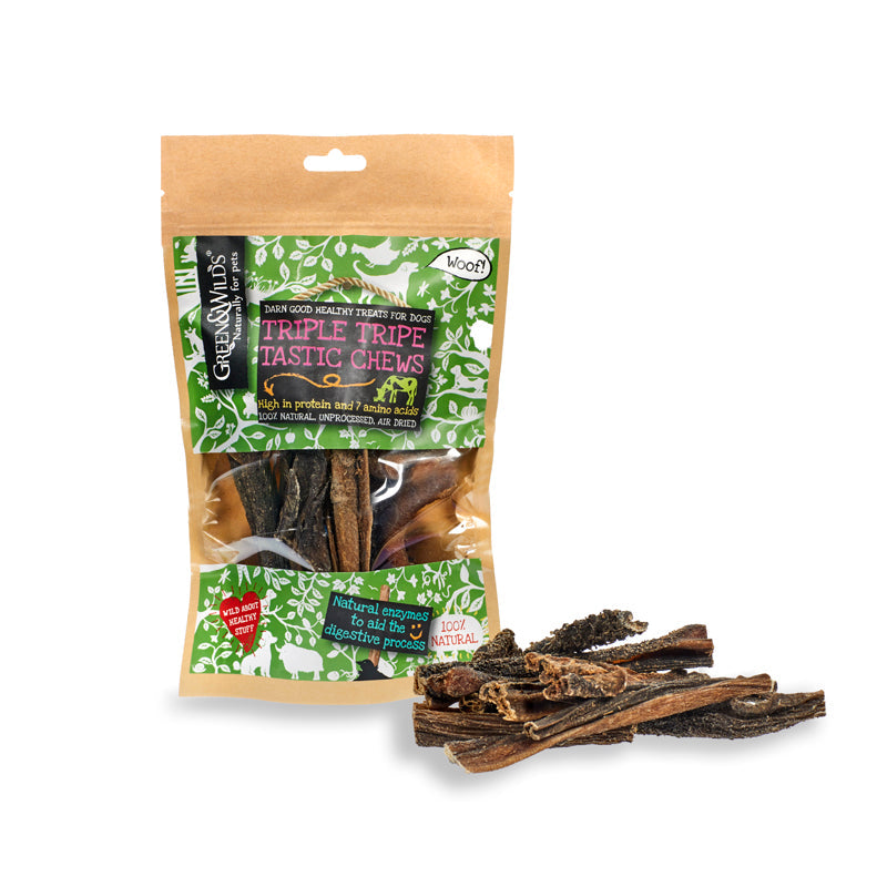 Green & Wilds Triple Tripe Tastic Chews Sticks & Socks 