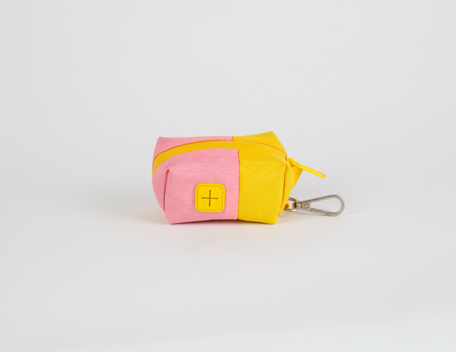 Pink Yellow Dog Poop Bag Carrier